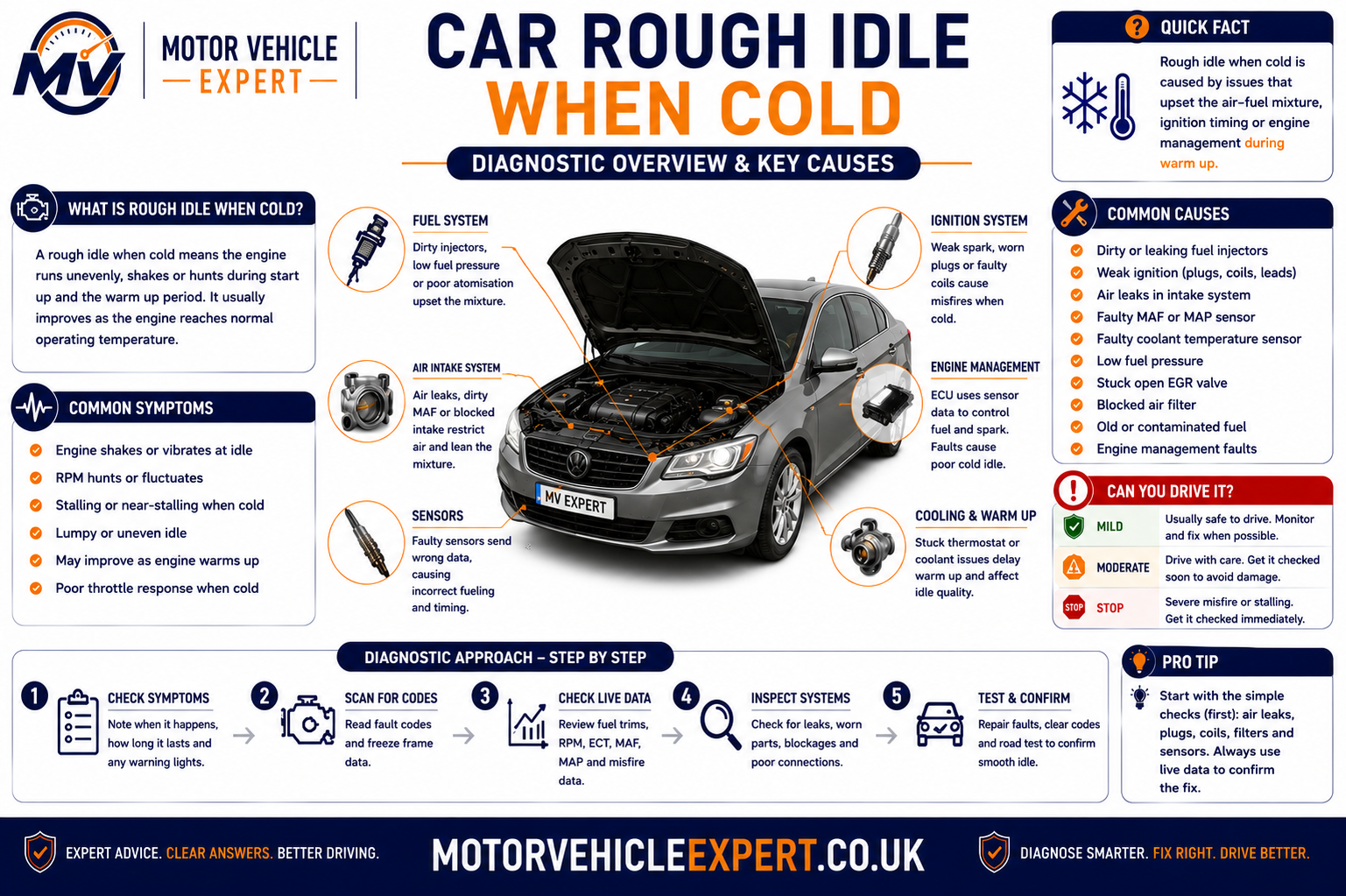 Car rough idle when cold diagnostic overview