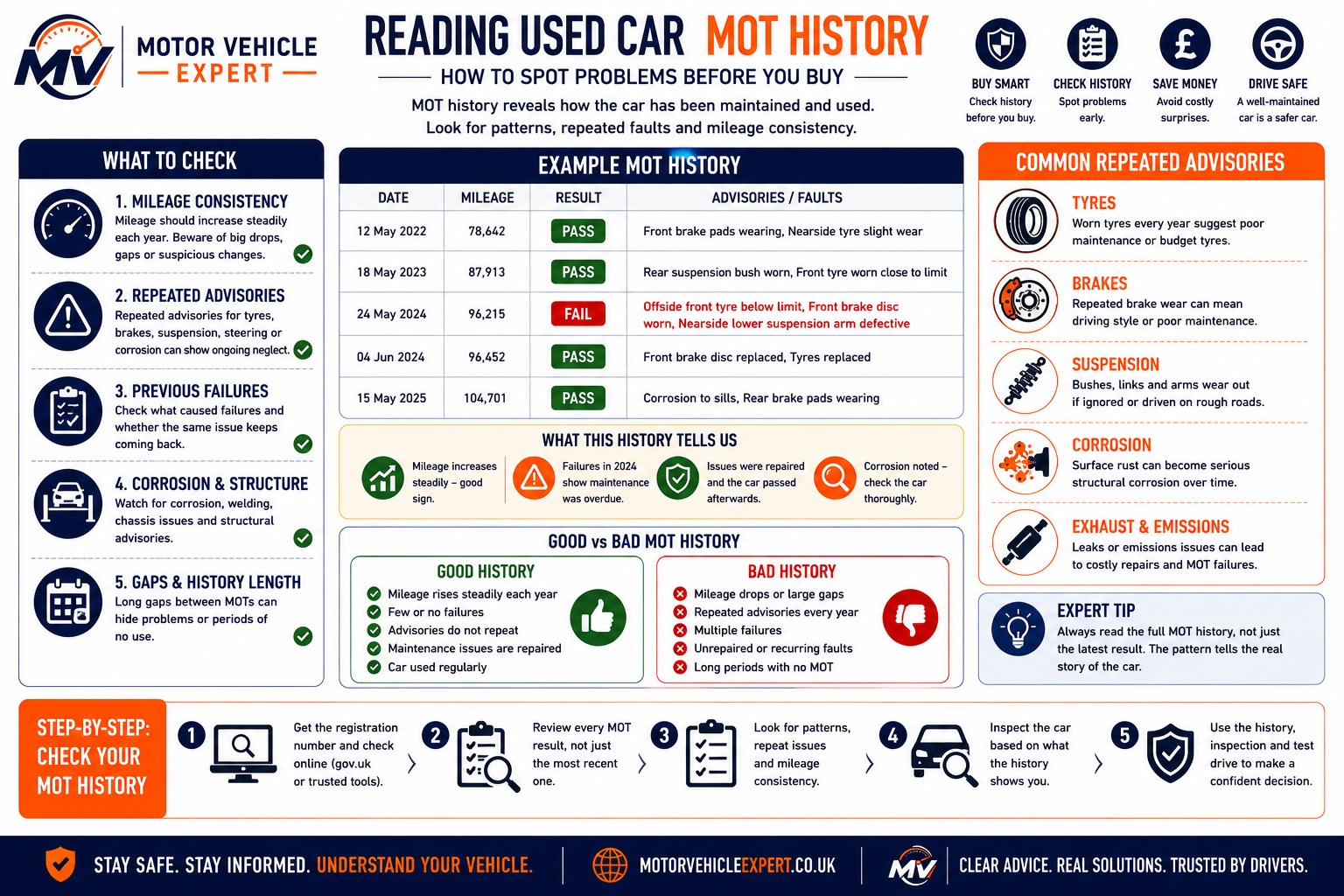 How to analyse a used car MOT history before buying